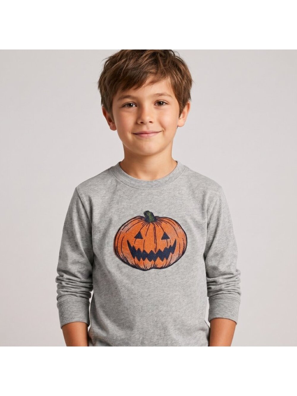 Gymboree Junior Linebacker Boy's Jack-o'-Lantern Pumpkin Head Tee Top in size 8